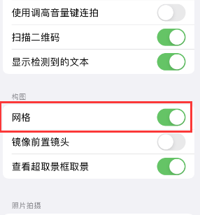 江源苹果手机维修网点分享iPhone如何开启九宫格构图功能